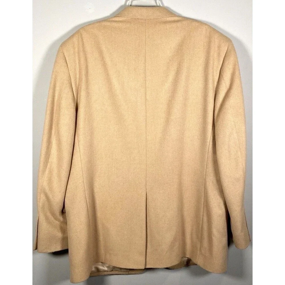 Jos A Bank 100% Camel Hair Sport Coat Mens 48R Blazer Jacket Tan Two Button VTG